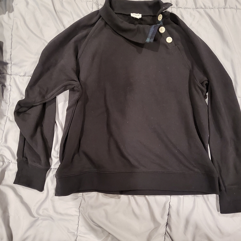 J. Crew Black Sweater with Button Detail